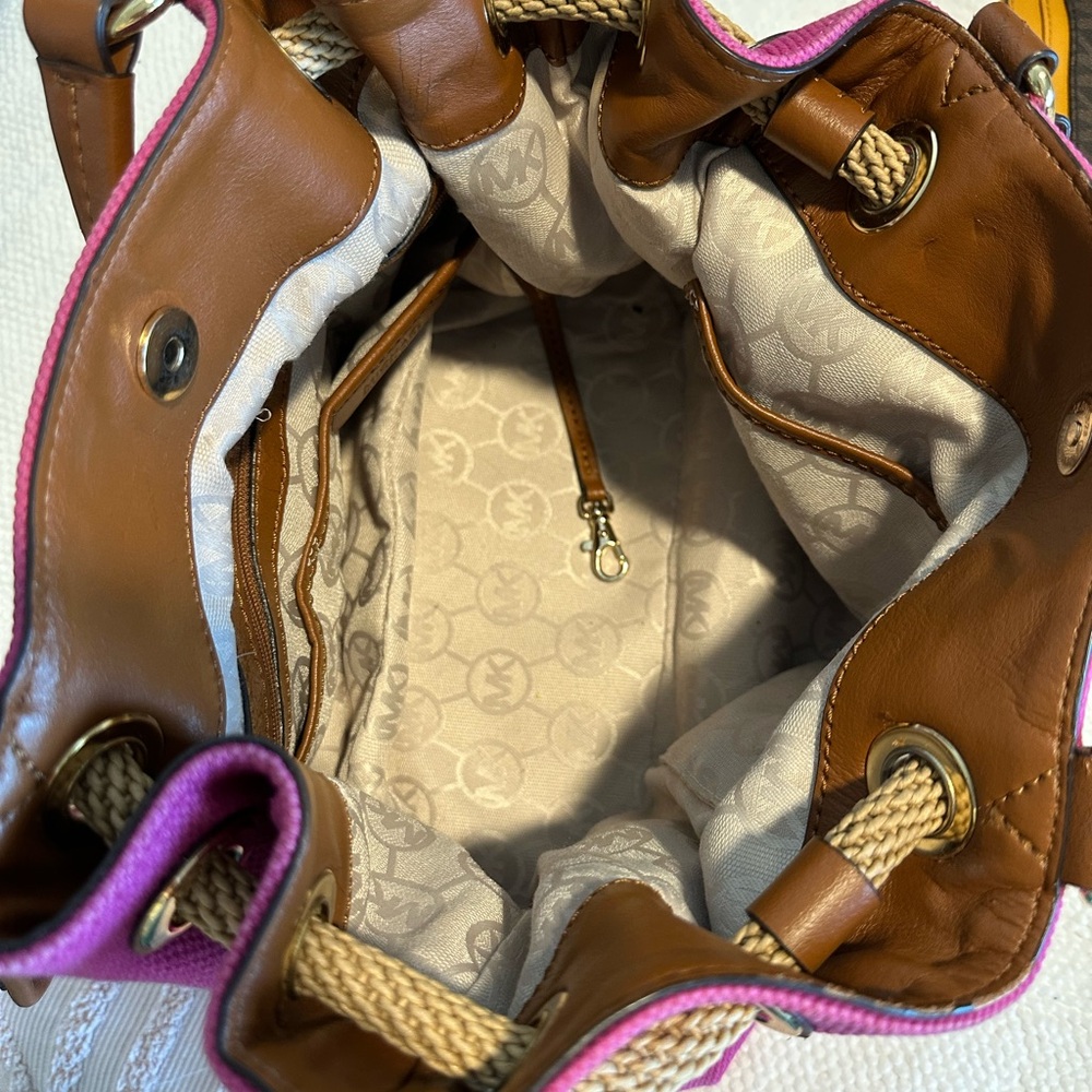 Michael Kors Fuchsia and Tan Shoulder Bag - Picture 7 of 7